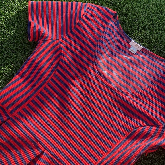 J Crew Red (No White) and Blue Fit and Flare Mini Dress - Picture 3 of 3